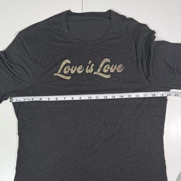 EUC Lululemon Love Is Love Charcoal Gray Cotton Short Sleeve T Shirt Mens Size M - Picture 7 of 9